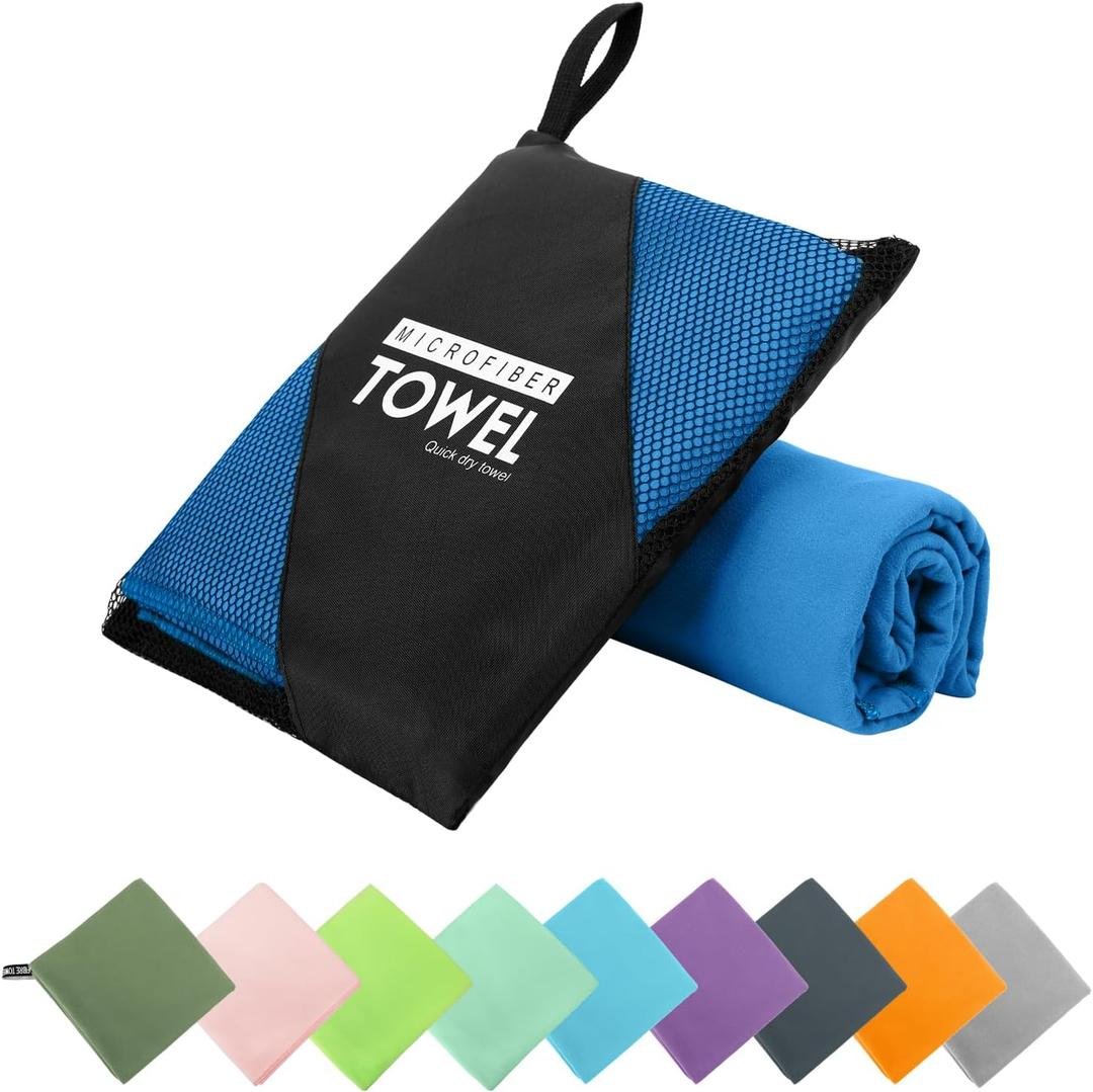 Microfiber Travel Towel, Soft Lightweight Quick Dry Towel, Super Absorbent Compact Travel & Sports & Beach Towels for Camping, Backpack, Gym, Swimming, Yoga, Hiking (M:20"x40" -Blue) Microfiber Travel Towel, Soft Lightweight Quick Dry Towel, Super Absorbent Compact Travel & Sports & Beach Towels for Camping, Backpack, Gym, Swimming, Yoga, Hiking (M:20"x40" -Blue)
