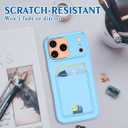 Petocase for iPhone 17 Pro Wallet Case Card Holder Slot Ultra Slim Fit Flexible TPU Gel Rubber Soft Skin Silicone Protective Phone Case Cover for Apple iPhone 17 Pro 6.3 inch Light Blue