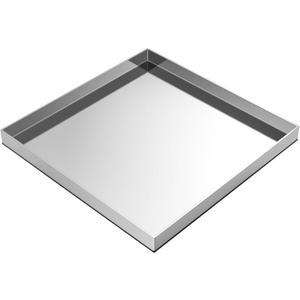KEESHA Washing Machine Drain Pan - 30 x 28 x 2.5 Heavy Duty 304 Stainless Steel 18 GA Thickness Washer Pan with Non-Slip Pads for Floor Protection, Keep Floors from Leaks or Overflow, No Hole