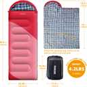 Camping Sleeping Bag, 32 Sleeping Bags for Adults Kids Teens Cold Weather Warm Sleeping Bag Winter for 3-4 Season Camping, Camping Gear Equipment, Traveling, and Outdoors