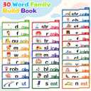 Word Family Build Book, 30 Read and Rhyme Flip Activity Book, Dinosaur ABC Learn to Read Phonics Flash Cards for Preschool/Kindergarten, CVC Words Reading Games for Kids Ages 3-8