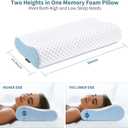 Cervical Neck Pillow for Pain Relief - Ergonomic Contour Memory Foam Pillows, Cooling Side Sleeper Pillow for Sleeping, Orthopedic Bed Pillow for Back Stomach Sleepers with Pillowcase