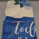 AVOIN colorlife Blue Hydrangea Spring Summer Throw Pillow Covers, 20 x 20 Inch Today is A Good Day Dark Blue Cushion Case Decoration for Sofa Couch Set of 4 (Blue)