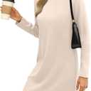 SAMPEEL Dresses for Women 2024 Casual Long Sleeve Dress Trendy Fall Fashion Cozy Travel Airport Outfits (Small, Beige)