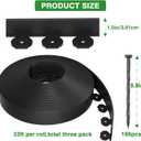 100ft,1.5in Tall Landscape Edging Kit with 150 Spikes, Not Digging Flexible Plastic Edge Border for Landscaping, Lawn, Garden, Flower Beds, Yard, Paver, Playground, Fence, Pathway,3pack, 33ft Each