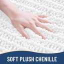 Arotive Chenille Bathroom Rugs Set 3 Piece, Extra Soft Absorbent Shaggy Bath Mat and U-Shaped Contour Toilet Rug, Machine Wash Dry Bath Mats Set for Bathroom, Shower, Sink and Tub, White
