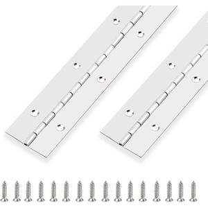 2PCS Piano Hinge 20 Inch x 1.5 Inch Stainless Steel Continuous & Piano Hinge Heavy Duty Piano Hinges, 0.04" Leaf Thickness, 0.5" Knuckle Length, Screw Included