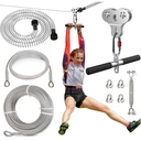 Fologtoo Zip Line for Adults Outdoor with 200FT 1/4" Stainless Steel Cable