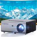 KSAN Movie Projector, [800 ANSI Lumen] Projector with WiFi 6 and Bluetooth 5.2, Movie Projector for Indoor Outdoor, 5W Speaker, Support 200inch, Video Proyector Compatible with Phone/TV Stick/PC/PS4