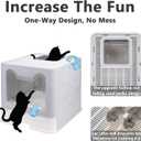 Foldable Cat Litter Box with Lid, Enclosed Potty, Large Top Entry Anti-Splashing Toilet, Easy to Clean Including Litter Scoop and 2-in-1 Cleaning Brush (Grey)