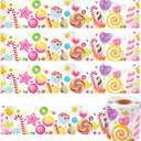 Outus 65.6ft Candyland Bulletin Board Border Lollipop Self Adhesive Scalloped Border Trims Sweet Themed Cutouts Bulletin Board for Classroom School Door Desk Supplies, Birthday Party Decorations