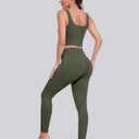 CHRLEISURE Leggings with Pockets for Women, High Waisted Tummy Control Workout Yoga Pants (L)