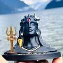 All Hindu God Mahadev Figurine Idol for Table Top and Car Dashboard Mahakal with Trishool Trident. Shiva Black Statue Mahadev Shivji for Car, Home, and Office Decor Indian Sculpture (Adiyogi Black)