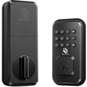 Keyless Entry Door Lock with Keypad  Smart Digital Deadbolt for Front Door with 2 Keys, Electronic Door Lock with Anti-Peeping Code, Auto-Locking, One-time Password for Customer, Black