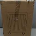 Ride On Luggage with Foldable Seat for Kids&Adults with Seat Belt,Hardshell Ride On Suitcase with Front Pocket,Lockable 4-Spinner Wheels,USB Port,TSA Lock,20 inch,Black