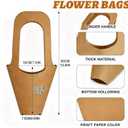 Flower Bags 100Packs,Flower Bags for Bouquets,Kraft Paper Flowers Gift Bags | Suitable for Florist Shops, Weddings, Valentine's Day, Birthday Parties, Thanksgiving and Mother's Day(13.8''), 1 count