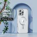 Misea Magnetic for iPhone 16 Pro Case Compatible with MagSafe [Never Yellowing] [Military Grade Drop Protection] Full Camera Lens Protector Plating Soft Clear Phone Case for Women 6.3", Silver