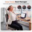 Shiatsu Neck & Back Massager for Chair, Deep Tissue Kneading Chair Pad, Black