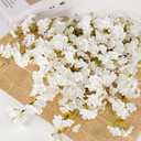 Uieke 24Pcs Silk Cherry Blossom Branches, 39.3in Artificial Cherry Blossom Tree Stems, Fake Plum Blossom Flowers Arrangement for Wedding Home Japanese Decor, White