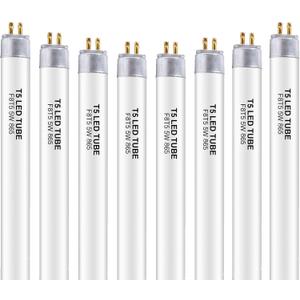 8 Pack 12 Inch F8T5/DL LED Replacement Bulbs, 6500K Daylight, T5 LED 5 Watts Replace Bulb with LED, Replacement Tube for Counter and Cabinet Fixture
