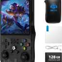 R36MAX Retro Game Console, 4.0 inch Retro Gaming Console with 128GB Memory, Video Game Consoles with 4000mAh Battery and 30+ Emulators, Charcoal Black