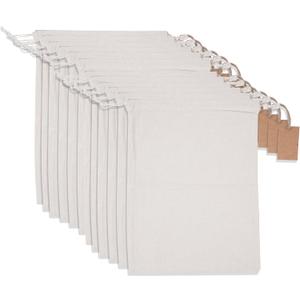 Marubhumi Cotton Storage Bags with Drawstrings Large 10x12 Inch - 12 Pcs Reusable Muslin Bulk Flour Sack Bag,Cotton Fabric Bread Bags Bulk Food Produce Natural Storage Bag