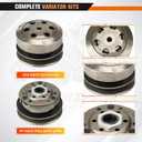 GY6 50cc Performance Clutch Kit, fit for GY6 50cc 4 Stroke 139QMB Engine Scooter ATV, include Front Clutch Assembly and Variator Assembly with 669 belt