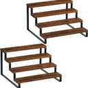 Giikin Set of 2 Wooden Display Stand Riser, 4 Tier Display Stand Perfume Organizer Stand Cupcake Stand Holder, Tiered Display Stand Risers Display Shelf for Home and Shop