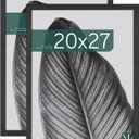 MCS Studio Gallery 20x27 Poster Frame Black Woodgrain, Vertical & Horizontal Wall Hanging Large Picture Frame for Photos, Posters & Art Prints (2-Pack)
