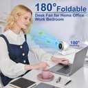 Portable Handheld Turbo Fan, 100 Gear Wind, 3-IN-1 Foldable Personal Handheld Mini Fan with Air Turbo Cooling, 3600mAh Battery Operated Fans Rechargeable for Travel Working Outdoor Activities (White)