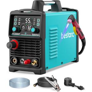 bestarc Plasma Cutter, [Pilot Arc][Large LED Display][Air Sensor] 55A bestarc Plasma Cutter Machine 110/220V Dual Voltage, 1/2 Inch Clean Cut 4/5 Inch Max Cut, Post Flow Mesh, 2T/4T for Beginners DIY