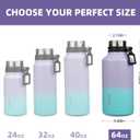 BJPKPK 64oz Insulated Water Bottle with Handle Half Gallon Stainless Steel Travel Thermal Flask Reusable Large Water Bottle,Lavender Green