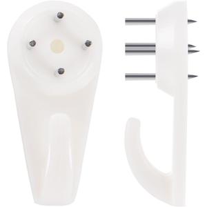 50 PCS Picture Hangers Hanging Kit, Heavy Duty Hooks for Stucco/Concrete/Hard Walls Without Drilling, Invisible Nail&25 LBS Weight Load
