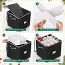 CHENGU 2-pack Christmas Ornament Storage Stores up to 64 Christmas Ball Accessories Holder with Adjustable Dividers, Zippered Closure Two Handles for Holiday Ornaments and Xmas Decorations(Black)