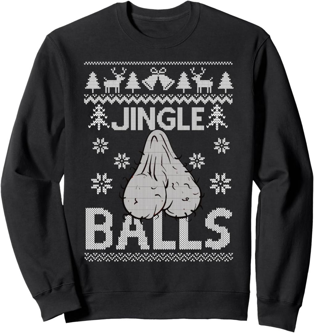 Jingle Balls Adult 18+ Ugly Christmas Sweater Sweatshirt L