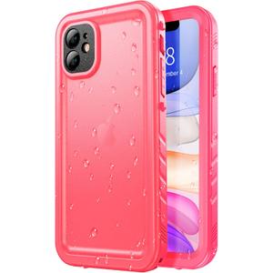 SPORTLINK Waterproof Case for iPhone 11, Full Body Heavy Duty Protection Full Sealed Cover Shockproof Dustproof Built-in Clear Screen Protector Rugged Case for iPhone 11 6.1 Inch (Pink)