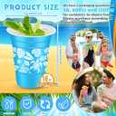 120 Pcs Hawaiian Luau Plastic Cups 16 oz Disposable Tropical Flamingo Palm Leaves Plastic Drinking Cups for Summer Aloha Luau Tiki Party Supplies