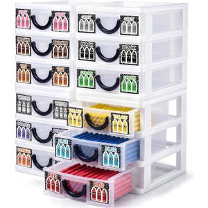 Wenqik 4 Pcs Plastic Crayon Storage Box for Classroom Crayon Organizer Holder Case for Marker Pen Art Craft Supplies Back to School Drawer Container for Classroom Office Table Decor with Color Label