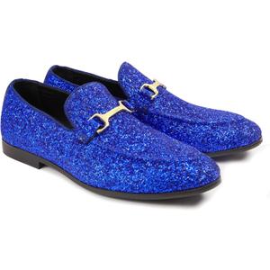Men's Penny Slip-on Glitter Loafer Metallic Moc-Toe Tuxedo Dress Shoes Sparkly Sequins Smoking Slipper Prom Party Wedding Comfortable Lightweight Size 9