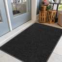 Kuyal Door Mat, 3'x5' Indoor Outdoor Entrance Mat to Trap Dirt and Moisture, Non Slip Waterproof Outdoor Mats, Commercial Floor Inside Outside Entrance, Heavy Duty Durable Welcome Mats, Black