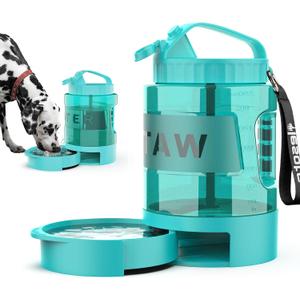 77oz Portable Dog Water Bottle, Large Travel Water Bowls for Dogs Camping Essentials Hiking Park Traveling Beach Walk Accessories, Dog Water Bowl Dispenser with Pull-Out Drinking Bowl, BPA Free (Light Blue)