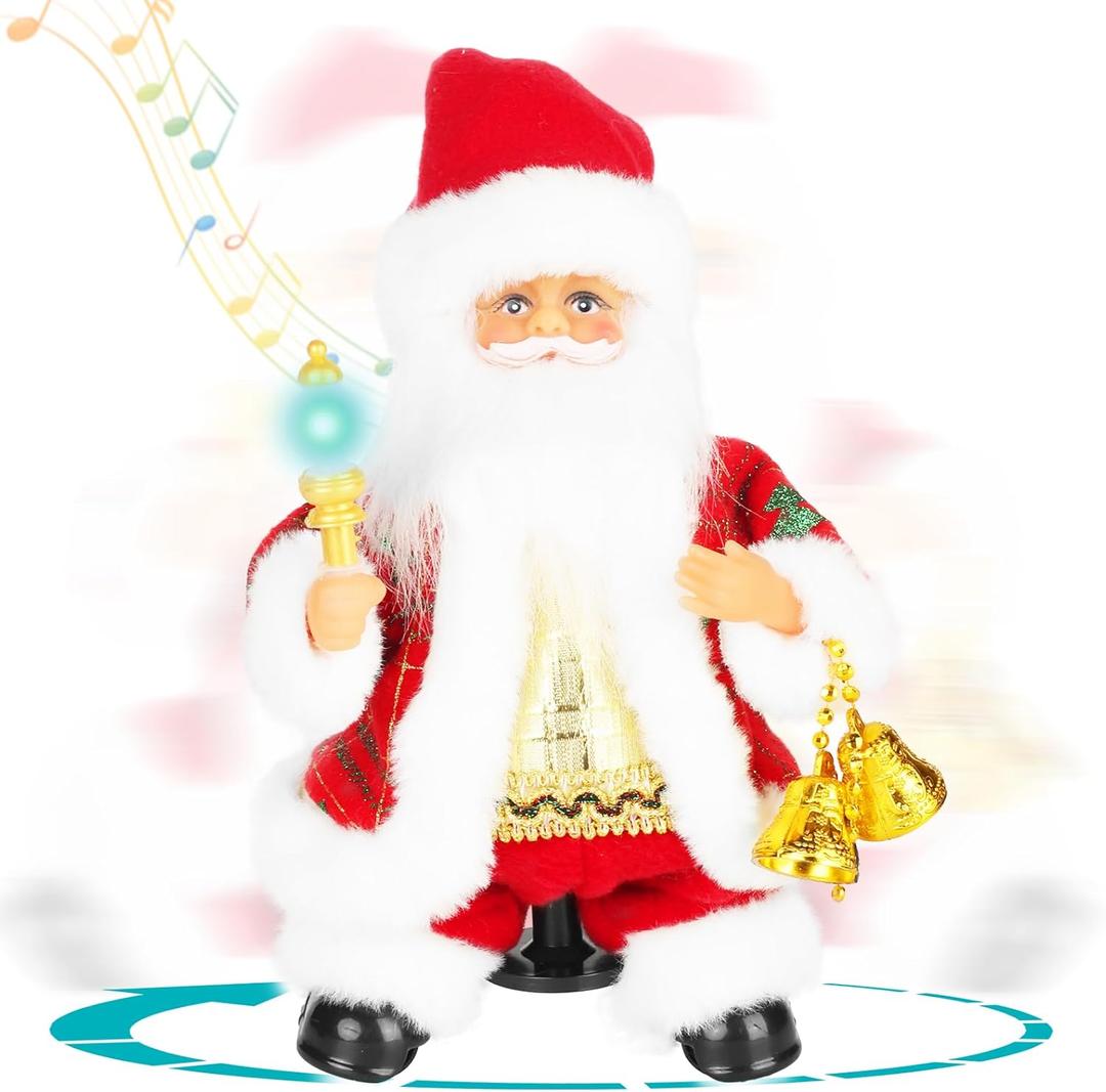 SdeNow Rotating Dancing Santa Claus with Music Walking Animated Christmas Doll Santa Singing Christmas Decorations and Santa Claus Stuffed Toy for Kids