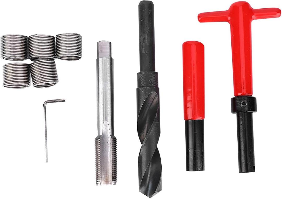 Helicoil Thread Repair Kit M18x1.5 Female Thread Repairing Assortment (10 Pcs) Thread Metric Inserts Repair Kits for Auto Repairing Hand Tool