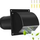 4 Inch Steel Hooded Wall Vent with Screen,Arc-Shaped Wall Vent for Ventilation and Exhaust,Suit for Residential Housing and Industrial Facilities,Black