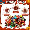Meooeck 108 Pcs Halloween Mini Stress Balls Bulk 2.5'' Pumpkin Ghost Sport Squeeze Balls Stress Relief Sensory Fidget Foam Toy Basket Goodie Stuffers Gift for Halloween Party Favor Kids Adults Prizes