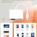 Lightning to HDMI Adapter for iPhone, [Apple MFi Certified] Digital AV Dongle,1080P Sync Screen Cable with Lightning Charging Port for iPhone, iPad to TV/Projector/Monitor No Need Power Supply (White)