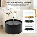 Ceramic Cat Water Fountain-2.2L/78oz Automatic Ceramic Pet Fountain for Cats-Pet Water Fountain with Ultra-Quiet Pump and Filters & Sponges (Black)