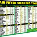 5 x Air Fryer Cooking Times Magnetic Cheat Sheet - Extra Large Easy to Read 11 x 8.5 Airfryer Kitchen Accessory - Quick Reference Guide Magnet for Over 90 Popular Airfry Foods - Cook Healthy Meals Fast