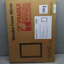 Bathroom Mirror for Wall with Wooden Frame, 36"x24" Solid Wood Vanity Mirror for Farmhouse, Bathroom, Bedroom Decor, Vertical or Horizontal Hanging (White)