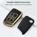 for VW Volkswagen Key Fob Cover, Soft TPU Protection Key Fob Case Compatible with VW Golf Alltrack Atlas Jetta Passat Arteon Tiguan Smart Car Key Accessories (Gold Black)